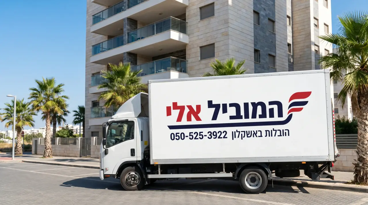 משאית הובלה של המוביל אלי באשקלון